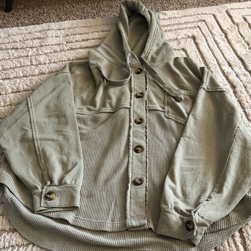 Women's American Eagle AE Henley Button Up Hoodie